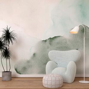 Tapet Pete acuarelă trendy decor minimalism verde, Fototapet Acuarelă, w00376 : Uwalls.ro