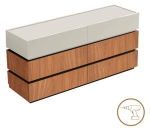 Comoda Sonlen cu sertare din MDF nuanta nuc-bej 120x40x72 cm