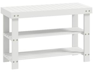 HOMCOM Pantofar tip Băncuță pentru Hol cu 3 Niveluri, 70x28x45 cm, Lemn natural | Aosom Romania