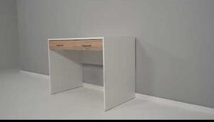 Birou NEPO PLUS, alb, PAL laminat, cu 2 sertare, 100x59x76 cm