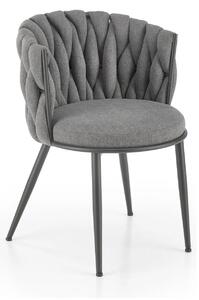 Scaun dining modern K516, gri/negru, stofa/otel, 57x60x79 cm