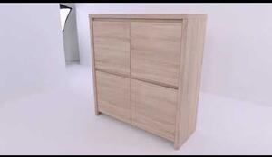 Comoda KASPIAN KOM4D, stejar sonoma, PAL melaminat, 105x41x113 cm