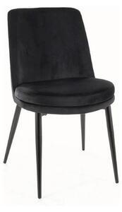Scaun KAYLA, negru, stofa catifelata/metal, 49x46x84 cm
