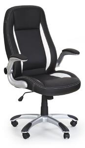 Scaun de birou SATURN, negru, piele ecologica perforata, 67x65x112/120