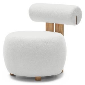 Fotoliu design alb HANNA, stejar Now or never 01