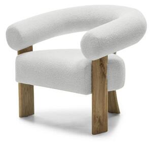 Fotoliu de design alb KOKEI, stejar Now or never 01