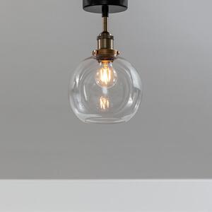PR Home Plafonieră Omega, transparentă/brăzdar/negru, Ø 20 cm, reglabil, Transparent, Camera de zi / sufragerie, Sticlă