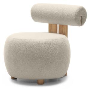 Fotoliu design bej HANNA, stejar Now or never 06