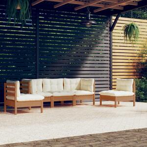 Set mobilier grădină cu perne, 5 piese, lemn masiv de pin