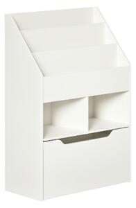 Biblioteca pentru Copii cu mai Multe Rafturi Suport de Organizare cu Sertar de Depozitare pentru Camera de Joaca, Alb HOMCOM | Aosom Romania
