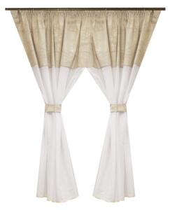 Perdea Velaria in alb cu artistic bej, 260x145 cm
