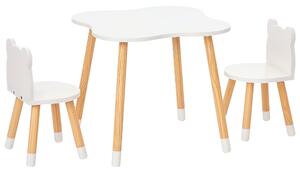 HOMCOM Set de Masă și Scaun din Lemn pentru Copii, Masă de Activități pentru Copii cu Vârsta de 3+ ani, 56x56x50 cm, Gri | Aosom Romania