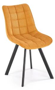 Scaun K549, galben/negru, stofa clasica/metal, 46x61x84 cm