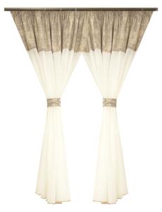 Perdea Velaria ploita ivoire si asos bej, 230x150 cm