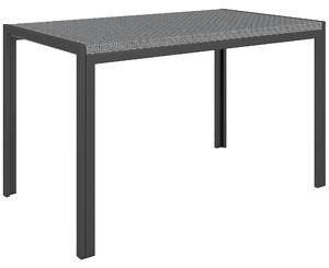 Outsunny Masă de Dining pentru Terasă 120cm, pentru 4 Persoane, Stil Dreptunghiular, Ideală pentru Exterior, Gri | Aosom Romania