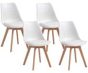 HOMCOM Set de 4 Scaune de Masa, Scaune Moderne de Bucatarie | Aosom Romania