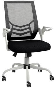 Vinsetto Scaun de Birou Ergonomic cu Înălțime Reglabilă și Brațe Rabatabile Pivotant la 360°, 62,5x55x94-104 cm, Negru | Aosom Romania