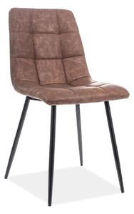 Scaun LOOK, maro/negru, piele ecologic/metal, 45x38x88 cm