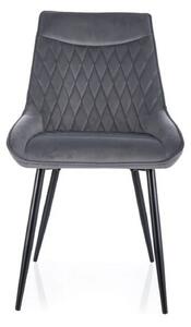 Scaun AGAT, gri/negru, stofa catifelata - Bluvel 14/metal, 51x44x88 cm