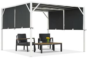 Pergolă metalică pentru terasă Santorini 3 x 3 m alb-antracit Garden Point
