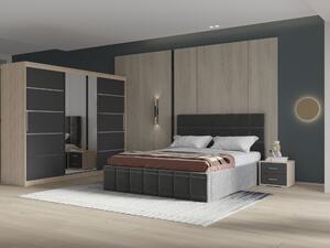 Set dormitor Royal 250, Gri cu Dulap Sonoma/Gri