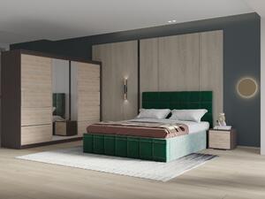 Set dormitor Royal 250, Verde cu Dulap Wenge/Sonoma