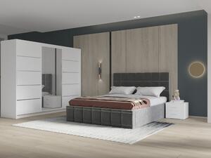 Set dormitor Royal 250, Gri cu Dulap Alb
