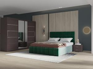 Set dormitor Royal 250, Verde cu Dulap Wenge