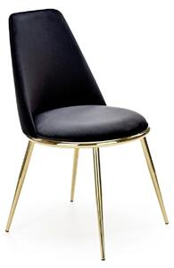 Scaun K460, negru/auriu, stofa catifelata, 49x54x84 cm