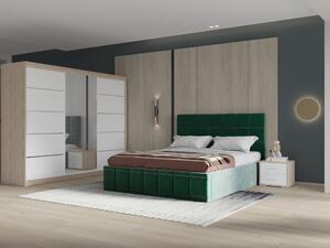 Set dormitor Royal 250, Verde cu Dulap Sonoma/Alb