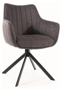 Scaun rotativ AZALIA, gri inchis/negru, stofa/metal, 61x44x86 cm