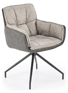 Scaun rotativ K523, gri/negru, stofa/piele ecologica, 61x61x85 cm