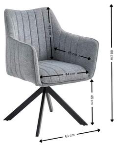 Scaun Living Tapitat KJC385 Gri