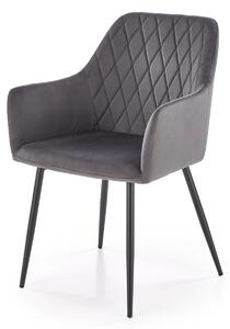 Scaun K558, gri/negru, stofa catifelata/metal, 59x60x86 cm