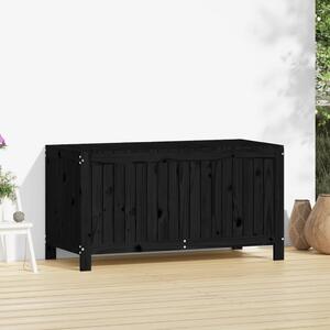Cutie de depozitare grădină, negru, 121x55x64 cm lemn masiv pin