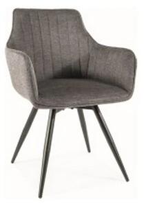 Scaun BALLO, gri inchis/negru, stofa clasica/metal, 56x45x84 cm
