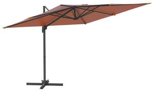 Umbrelă în consolă cu LED, cărămiziu, 400x300 cm
