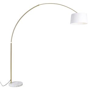 Lampă cu arc din alamă cu abajur din material alb alb 50 cm - XXL