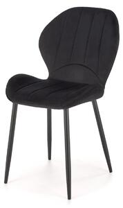 Scaun K538, negru, stofa catifelata/metal, 48x57x85 cm