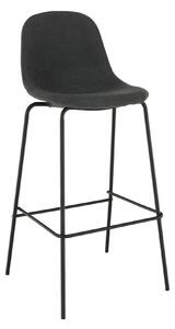 Scaun bar MARIOLA 2 NEW, gri inchis/negru, stofa clasica/metal, 49x51x