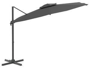 Umbrelă dublă în consolă, antracit, 400x300 cm