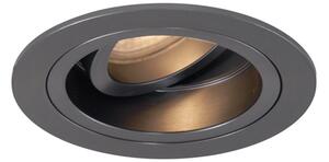 Set de 6 spoturi încastrate moderne Gunmetal GU10 50mm Rotunde Înclinabile - Chuck