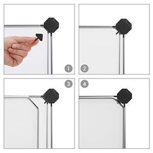 Sistem de depozitare modular din plastic, 12 cuburi Model Danny, Alb/Negru, 93x31x123 cm