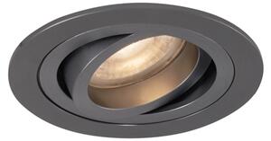 Spot modern integrat, metal gri-inchis, GU10, 50mm rotund, inclinabil - Rondoo