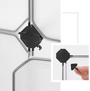 Sistem de depozitare modular din plastic, 12 cuburi Model Danny, Alb/Negru, 93x31x123 cm