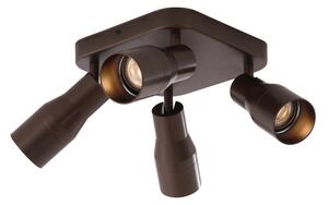 Spotlight tavan patrat GU10 50mm bronz închis cu 4 lumini - Stanley