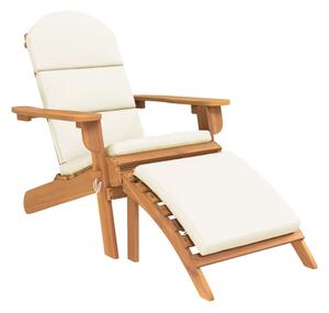 Scaun de grădină Adirondack & suport picioare lemn masiv acacia