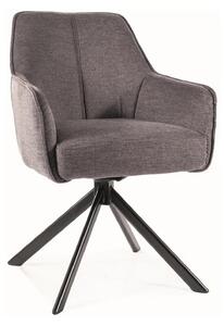 Scaun NOTTI, gri inchis/negru, stofa clasica/metal, 55x45x83 cm