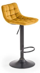Scaun bar H95, galben mustar - Bluvel 68/negru, stofa catifelata/metal