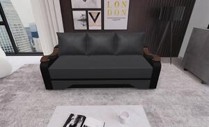 Canapea Extensibila Sally Mini, Gri carbune/Negru